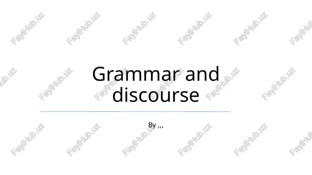 grammar and discourse — PPTX