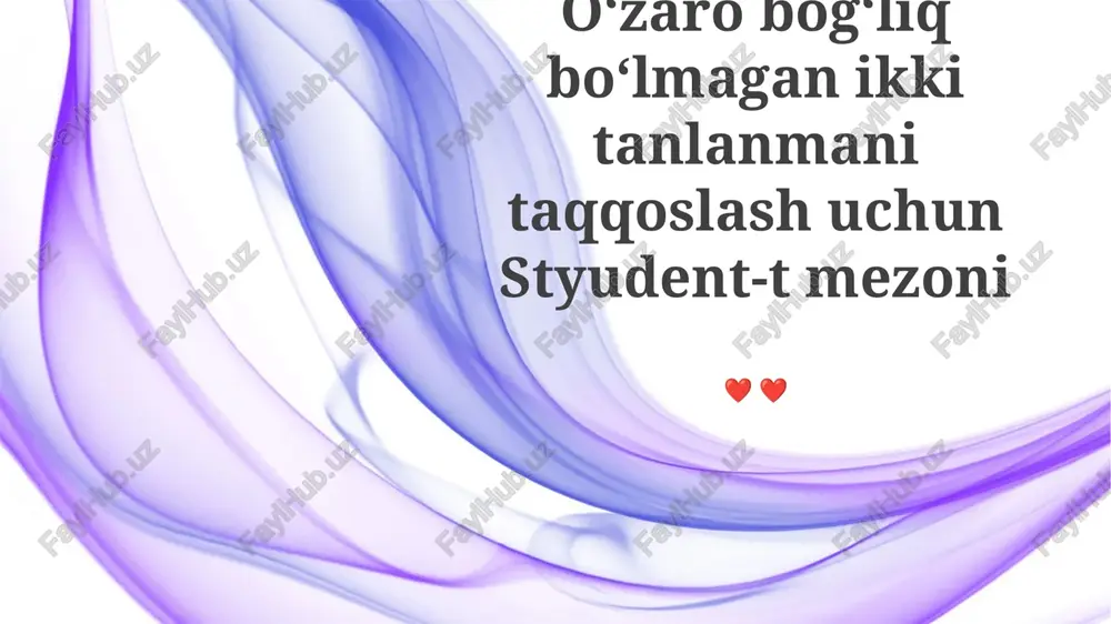t-test va p-qiymatni topish — PPTX