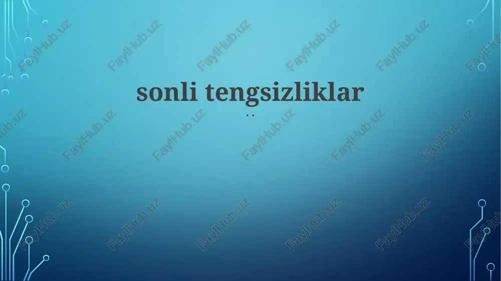 chiziqli tengsizliklar — PPTX