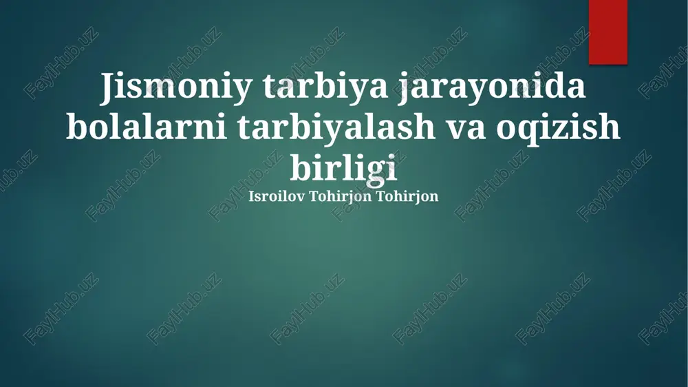 samarali jismoniy tarbiya dasturlarini ishlab chiqish — PPTX