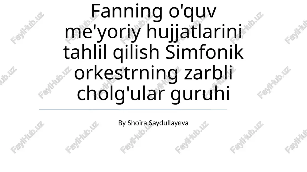 simfonik orkestrning zarbli cholg'ular guruhi — PPTX
