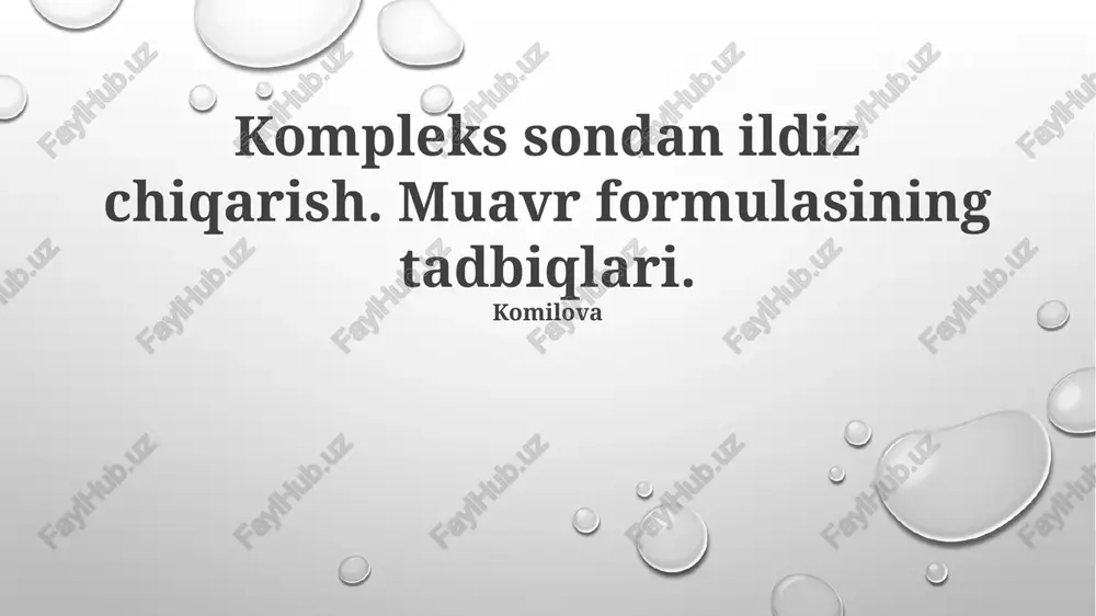 muavr formulasi — PPTX