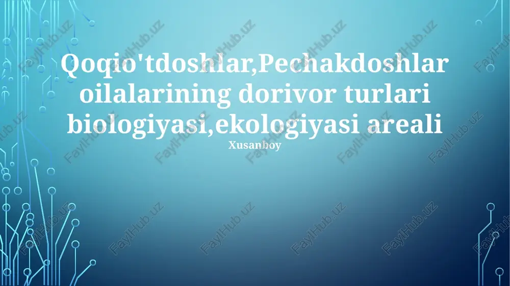 dori vositalari va geografik tarqalish — PPTX