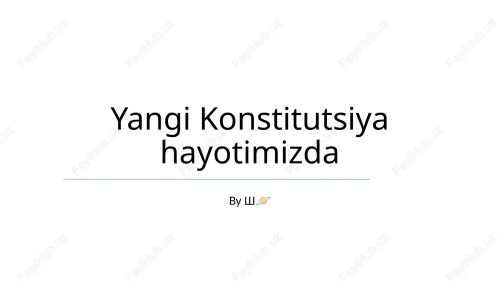 yangi konstitutsiya hayotimizda — PPTX