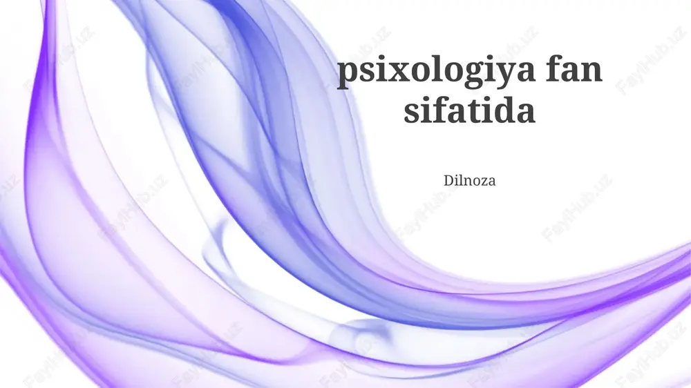psixologiya fan sifatida — PPTX