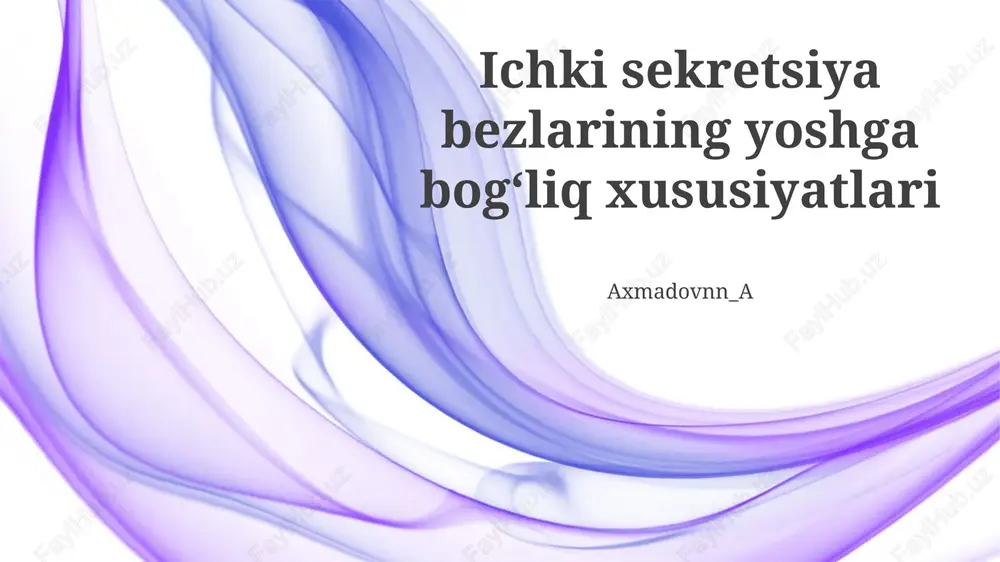 gipotalamik-gipofizar o'qi o'zgarishlari — PPTX