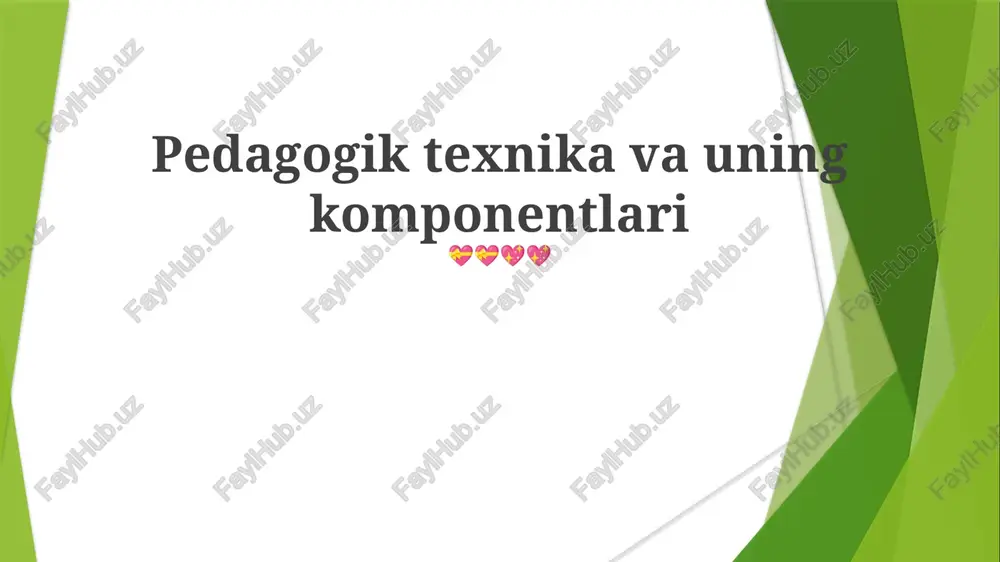 pedagogik texnika va uning komponentlari — PPTX
