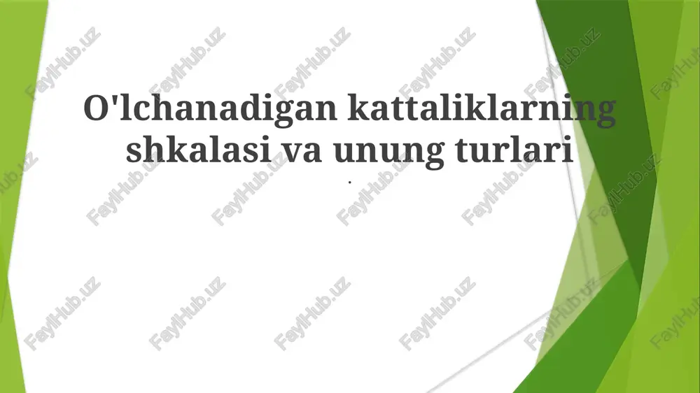 o'lchov shkalalari — PPTX