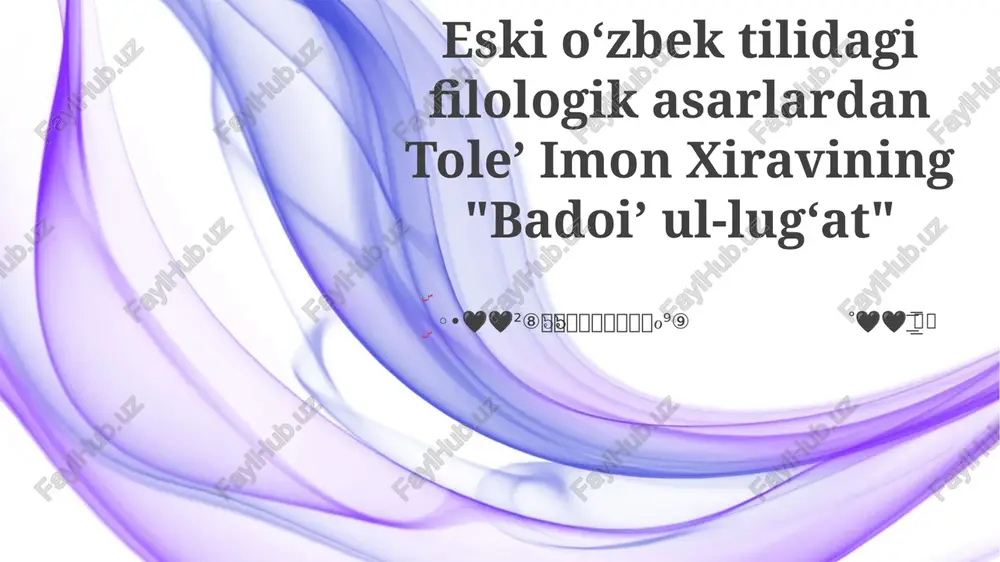 badoi ul-lug'at — PPTX
