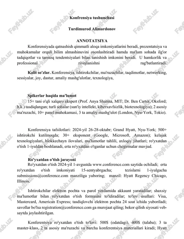 konfrensiya tushunchasi — DOCX
