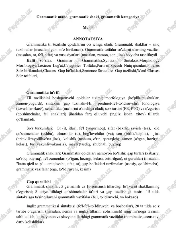 grammatika ta'rifi — DOCX