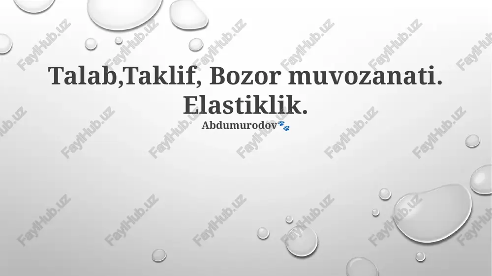 talab va taklif asoslari — PPTX
