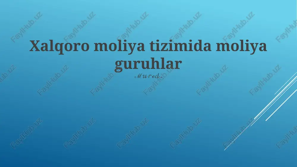 xalqoro moliya tizimida moliya guruhlar — PPTX
