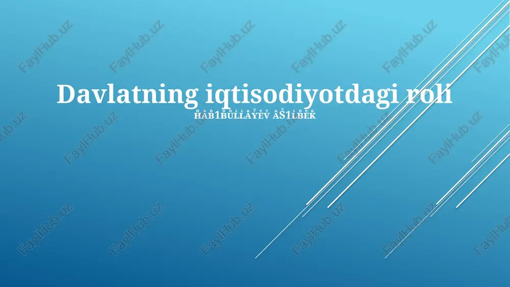 davlatning iqtisodiyotdagi roli — PPTX