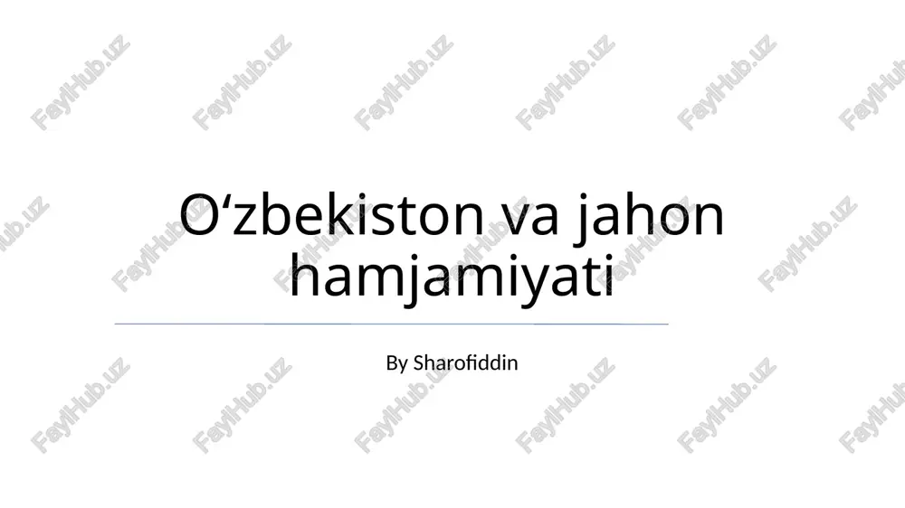 energiya hamkorligi va mintaqaviy oʻzaro bogʻliqlik — PPTX