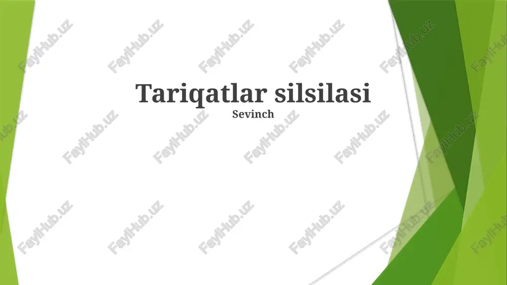 tariqatlar silsilasi — PPTX