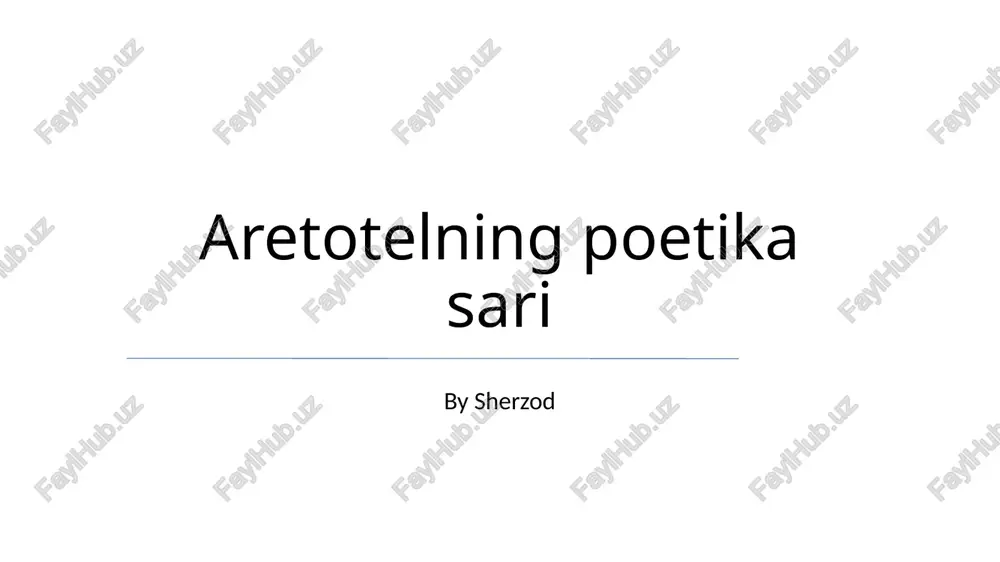 aretotelning poetika sari — PPTX