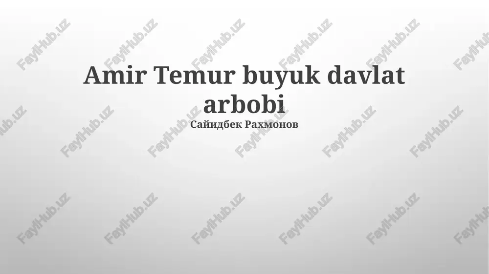 temur davrining ma'muriy islohotlari va iqtisodiy siyosati — PPTX