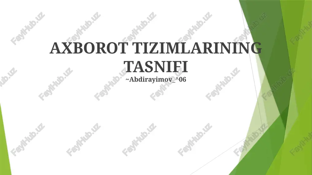 sun'iy intellekt tizimlari — PPTX
