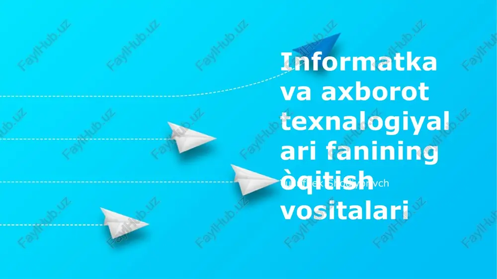 informatka va axborot texnalogiyalari fanining òqitish vositalari — PPTX