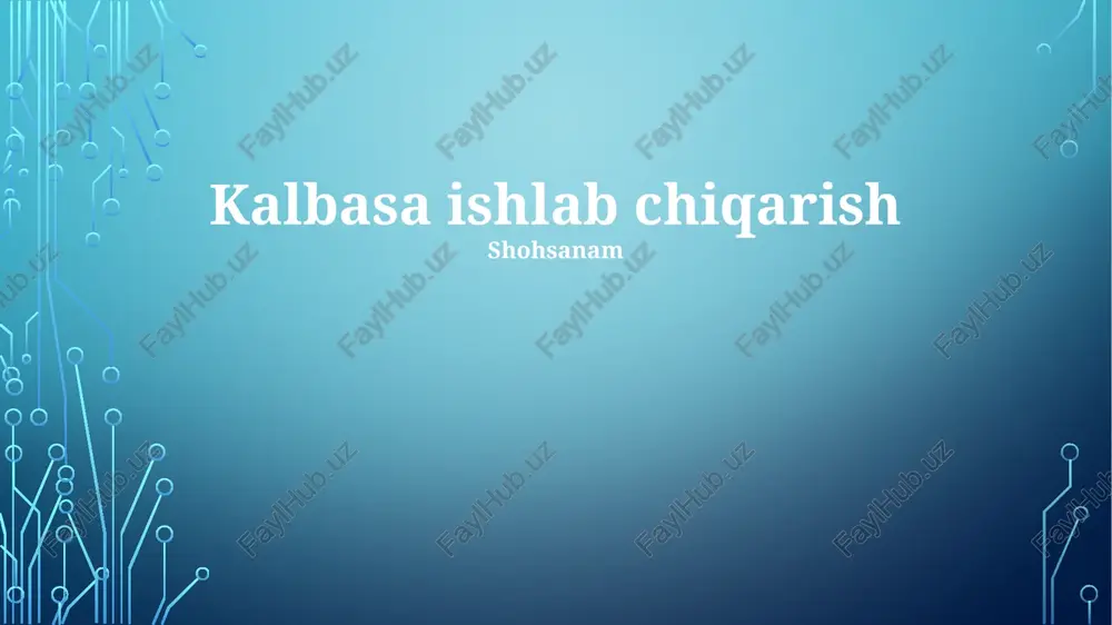 kolbasa ishlab chiqarish — PPTX
