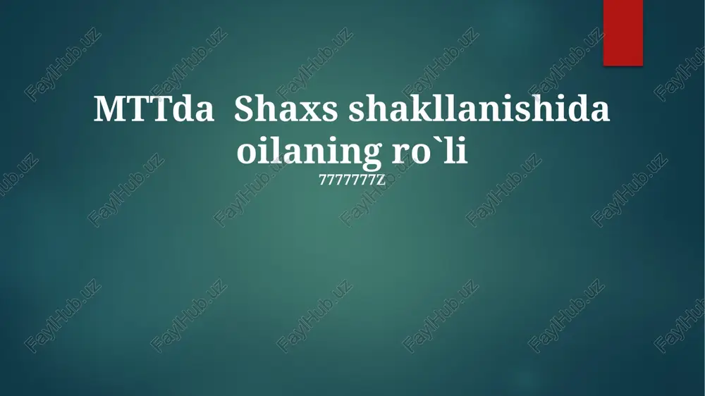 ruhiy salomatlik va uning ta'siri — PPTX