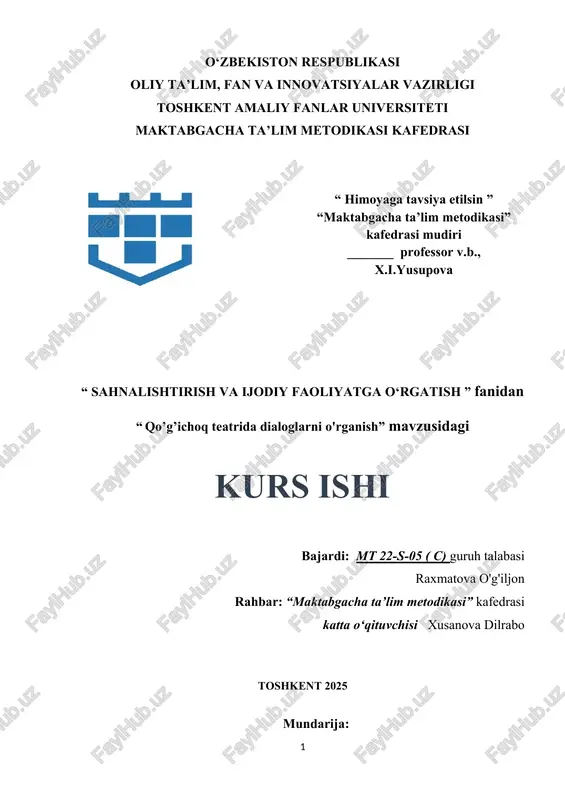 qo’g’ichoq teatrida dialoglarni o'rganish — DOCX