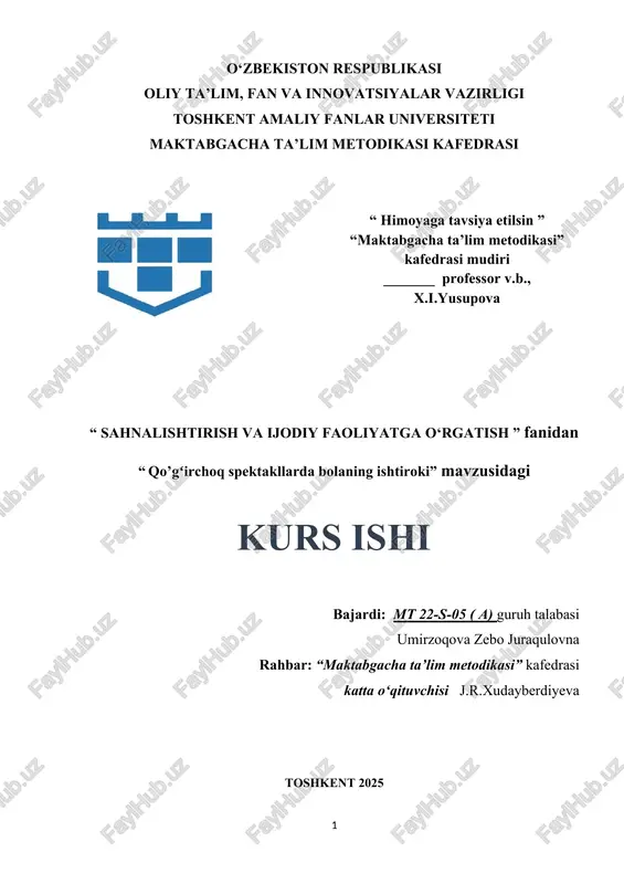 qo’gʻirchoq spektakllarda bolaning ishtiroki. — DOCX