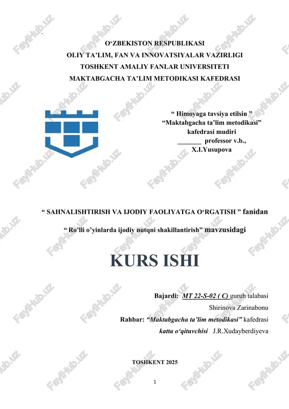 ro’lli o’yinlarda ijodiy nutqni shakillantirish — DOCX