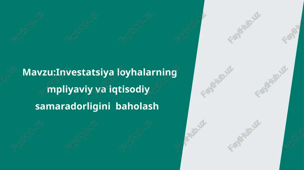 innovatsiya loyihasi — PPTX