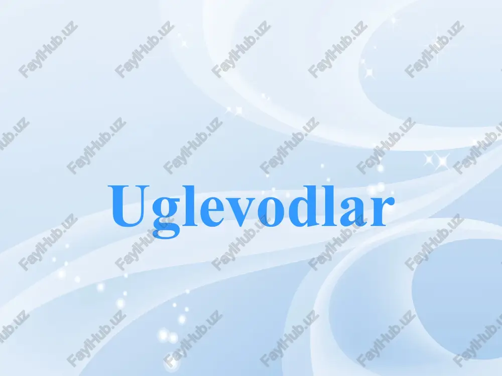uglevodlar sinflanishi uglevodlar — PPTX