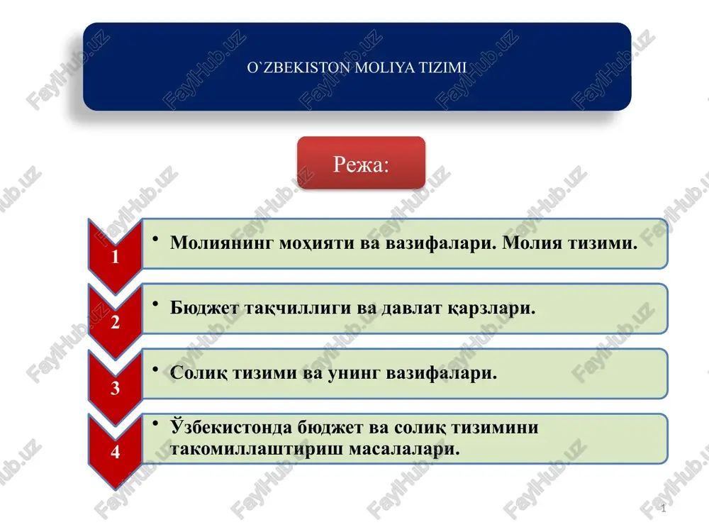 o`zbekiston moliya tizimi — PPTX