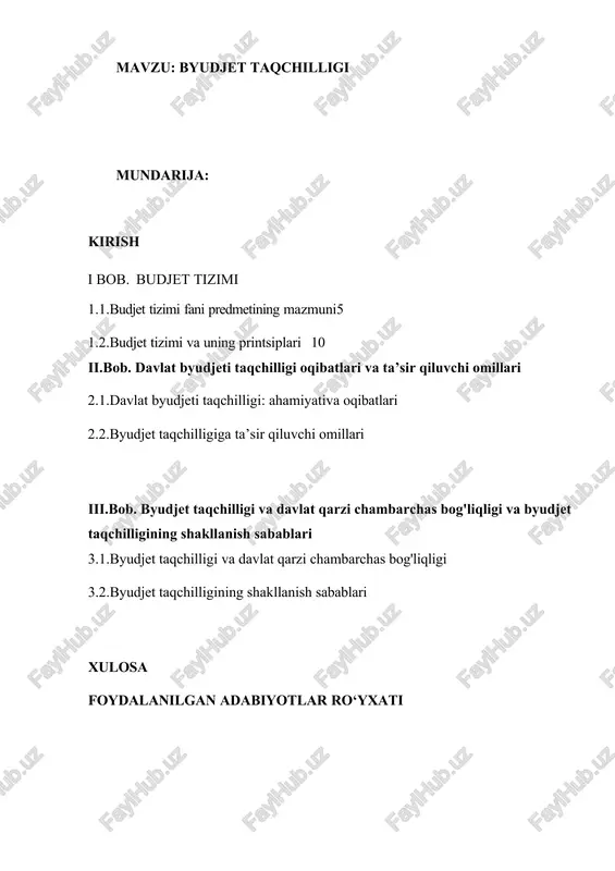 byudjet taqchilligi — DOCX