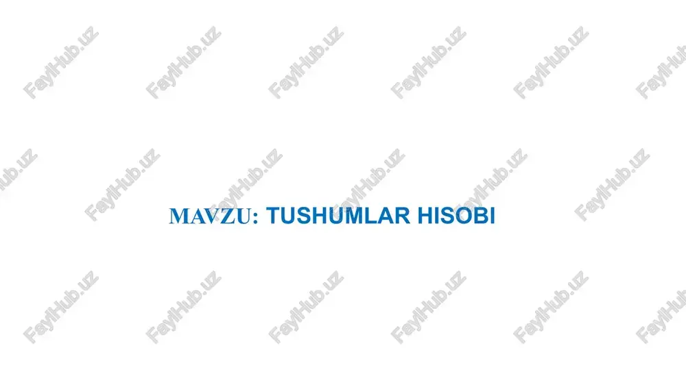 tushumlar hisobi — PPTX