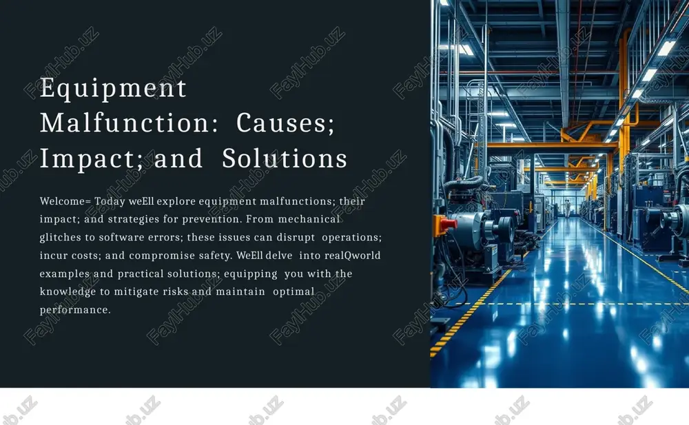 equipment malfunction: causes, impact, and solutions — PPTX