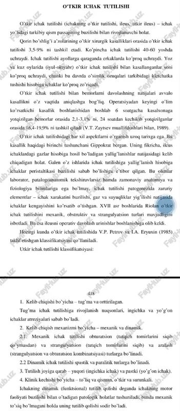 o’tkir ichak tutilishi — PDF