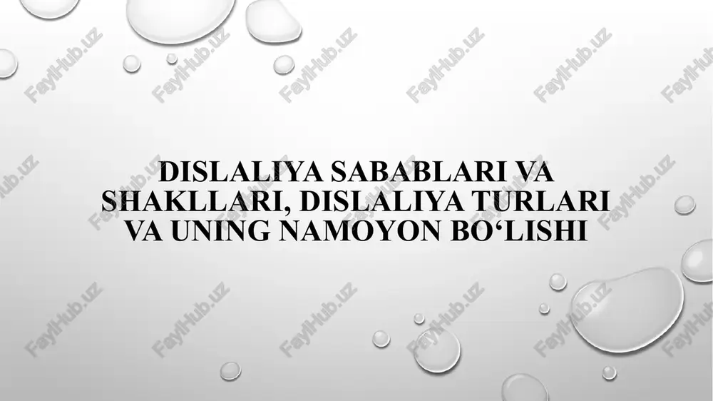 dislaliya va uning turlari — PPTX
