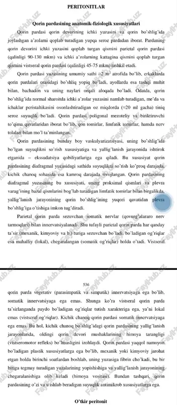 qorin pardasining anatomik-fiziologik xususiyatlari — PDF