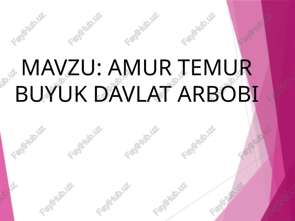 amur temur buyuk davlat arbobi — PPTX