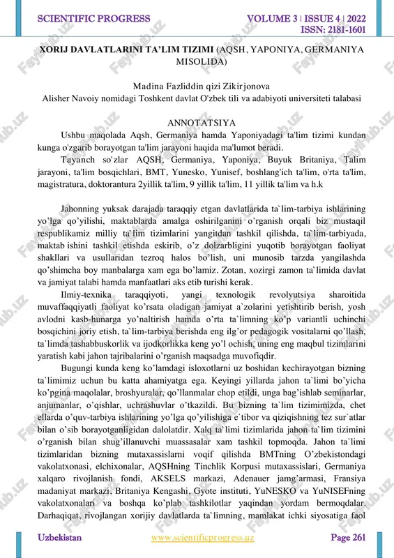 xorijiy davlarlarning talim tizimi — PDF