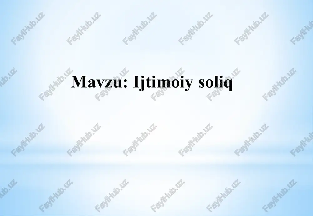 ijtimoiy soliq — PPTX