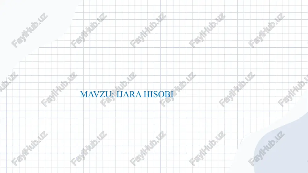 ijara hisobi — PPTX