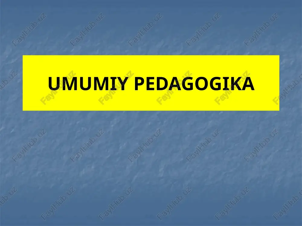 umumiy pedagogika — PPTX