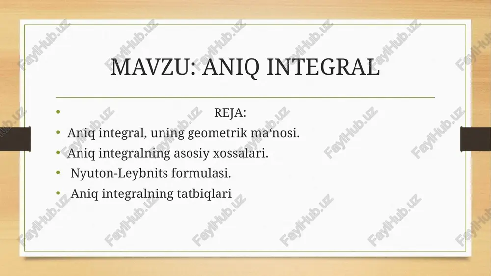 aniq integral — PPTX