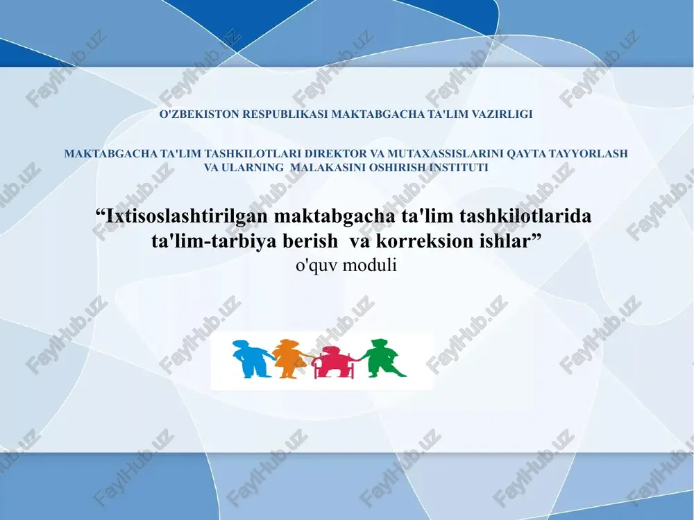 ixtisoslashtirilgan maktabgacha ta'lim tashkilotlari — PPTX