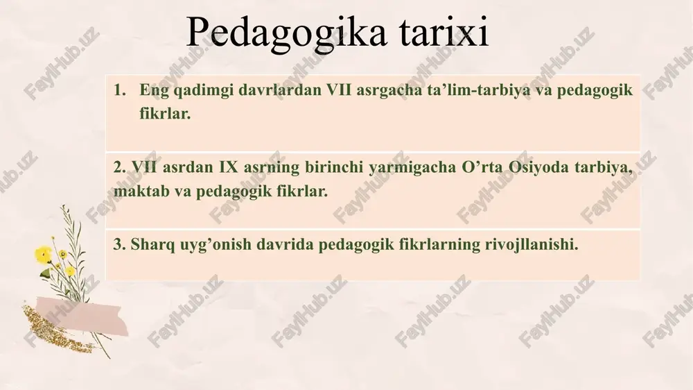 pedagogikatarixi — PPTX