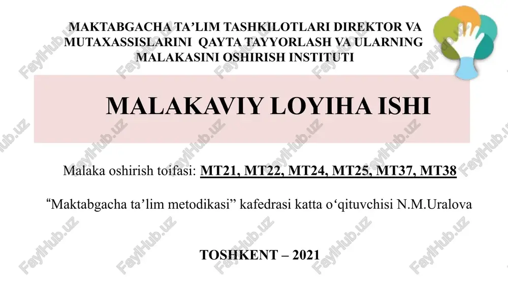 malakaviy loyiha ishi — PPTX
