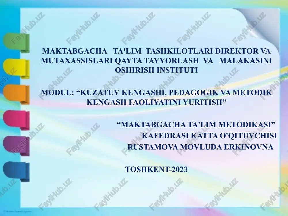 maktabgacha ta'lim metodikasi — PPTX