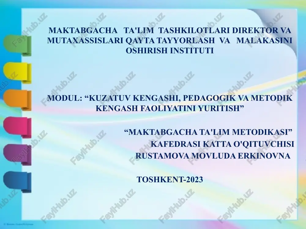maktabgacha ta'lim metodikasi — PPTX