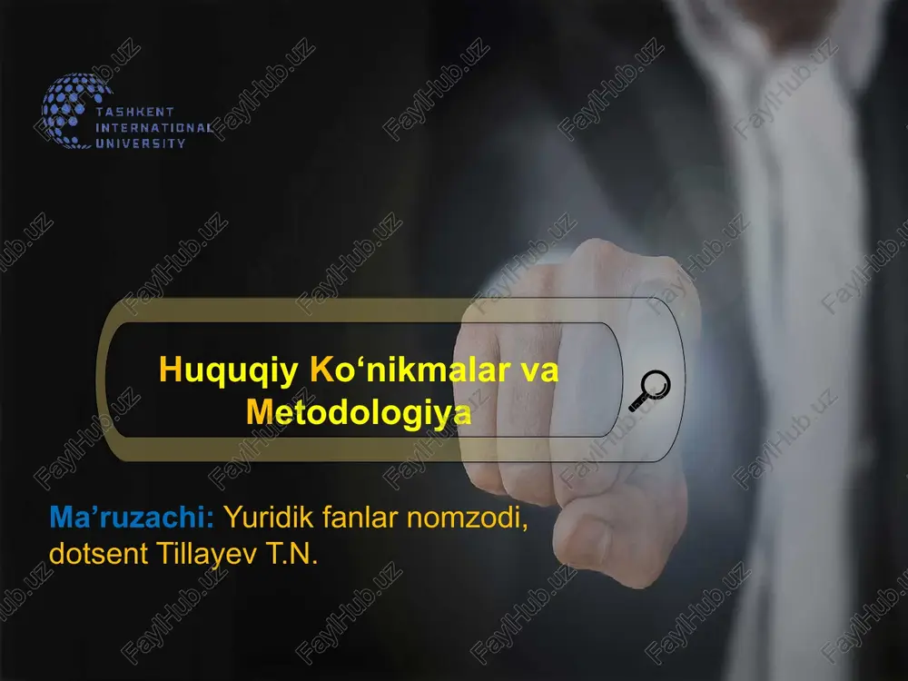 huquqiy ko‘nikmalar va metodologiya — PPTX